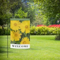 Welcome Yellow Flowers Floral Elegant Garden Flag
