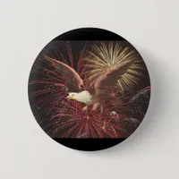 Eagle and Fireworks Button