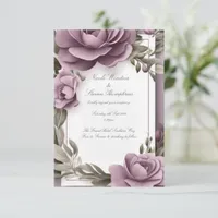 Together Forever Mauve Floral Wedding Invitation