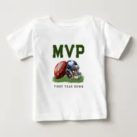 American Football First Year Down 1st Birthday Baby T-Shirt