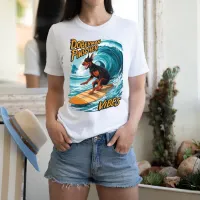 Doberman Pinscher Surfer Riding Tropical Wave T-Shirt