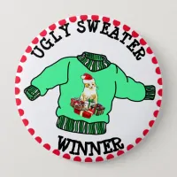 Ugly Sweater Winner Christmas Contest Pinback Button