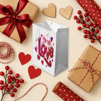 Bold Red Pink Script True Love Medium Gift Bag