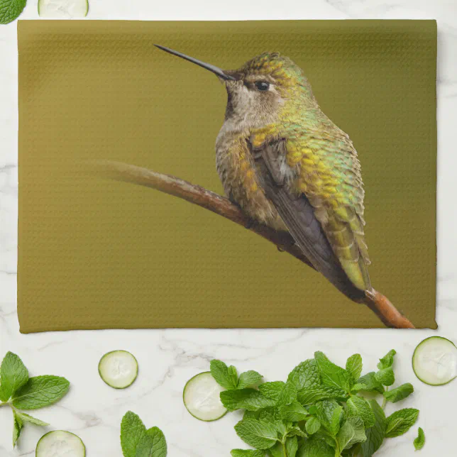 Anna's Hummingbird on the Scarlet Trumpetvine Towel