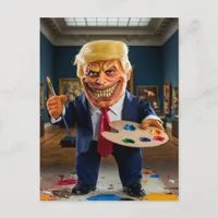 Scary Angry Trump Controls The Art in a Museum Postcard