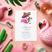 Hot-Pink Fiesta Flamingo Bachelorette Weekend Invitation