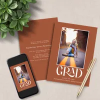 Modern Terracotta Typography Graduation Photo Announcement