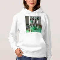 St. Patrick's Day Dogs Party Ladies Hooded Shirt