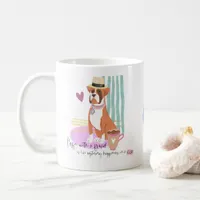 Coffee with A Friend Quote Lovable Boxer Dog Hat Coffee Mug