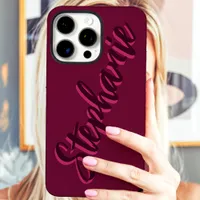 Modern Fuchsia Minimalist Script Name iPhone 16 Pro Max Case