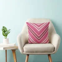 2in1 Pink Burgundy Chevron Pattern Throw Pillow