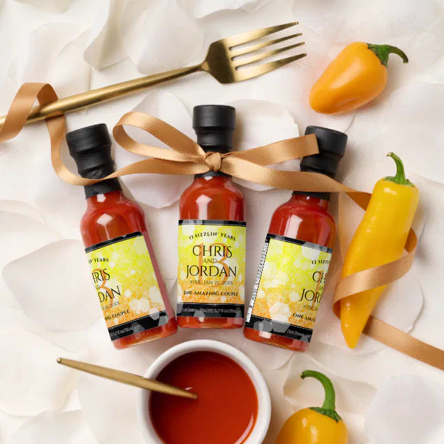 Elegant 13th Citrine Wedding Anniversary Hot Sauces