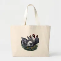 Vintage Chickens Large Tote Bag