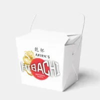 Hibachi Chef Japanese Sushi BBQ Dragon Birthday Favor Boxes