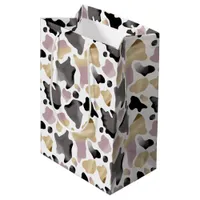 Pink and Gold Cow Print Birthday Gift Bag