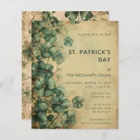 Budget Vintage Green St Patricks Day Invitation