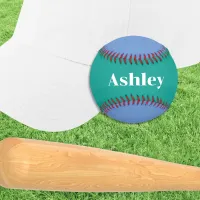 Personalized Blue Green Cool Sport Player Gift Baseball