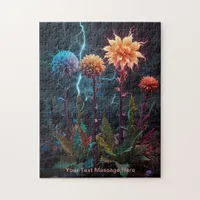 Flower Amidst the Lightning Storm Jigsaw Puzzle