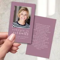 Forever in Our Hearts Photo Funeral Prayer Card