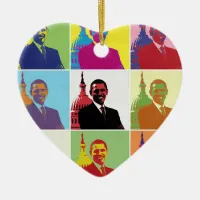 President Obama Pop Art Ceramic Ornament