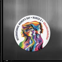 Abstract Colorful Faces Women's Day | IWD Magnet