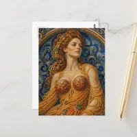 Goddess in a dress made from Spaghetti  Postcard