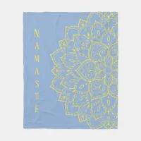 Yellow and Blue Mandala Fleece Blanket