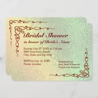 Fall Shades Green Yellow Bridal Shower Invitation