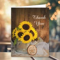 Sunflowers Garden Watering Can Wedding Thank You