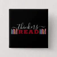 Cute Teacher Thinkers Read Books Chalkboard Button