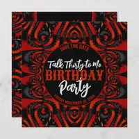 Gothic Birthday Talk Thirty Black + Red Party  Invitation