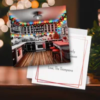 Cottage Kitsch Holiday Retro Kitchen Christmas Card