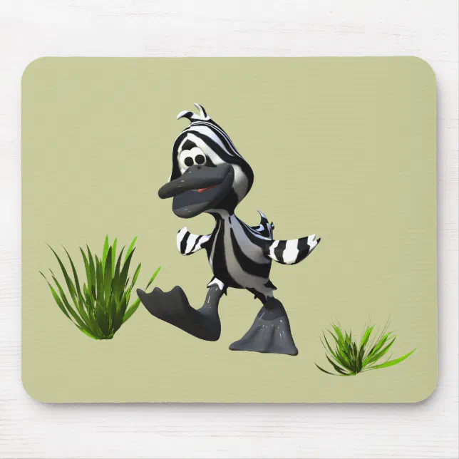 Cute Cartoon Zebra Duck Mouse Pad