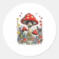 Cottagecore Aesthetic Mushroom Goblincore Minimal  Classic Round Sticker