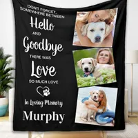 Pet Dog Memorial Personalized Pet Loss 3 Photo Fleece Blanket
