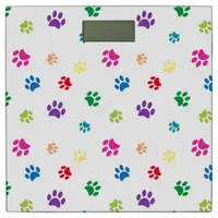 Rainbow Painted Paw Prints Bathroom Scale