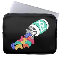 Gamer Colorful Controller Cartoon Pill Bottle Laptop Sleeve