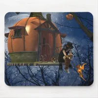 Cute Halloween Creature Encounter Mouse Pad