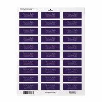 Minimalist Deep Purple Single Tulip Wedding Label