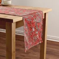 Bright Red Winterberries Holly Tree Berries Long Table Runner