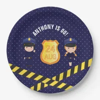 Police themed Birthday Party personalized Paper Plates