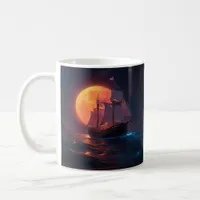 Voyage Under a Radiant Moonlit Sky Coffee Mug