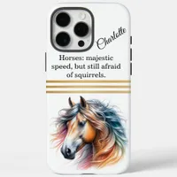 Majestic horse with colorful mane. Generative AI iPhone 16 Pro Max Case