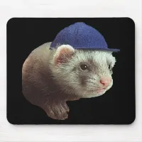 Ferret Wearing Hat Mouse Pad