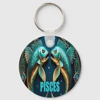 Pisces astrology sign keychain