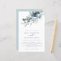 Budget Modern Florals Christmas Wedding Invitation