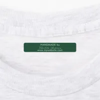 Handmade made by name emerald green script labels