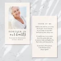 Forever in Our Hearts Photo Funeral Prayer Card