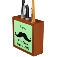 Best Man Mustache, Top Hat and Suit Desk Organizer