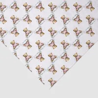 Cute Teddy Bear on a Fluffy Cloud Pink PJs Tissue Paper